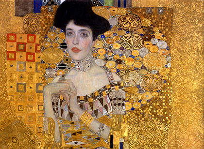 Gustav Klimt - Retrato de Adele Bloch Bauer (1905), detalhe