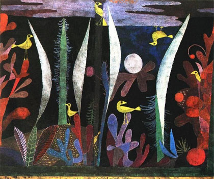 Paul Klee - Paisagem com pássaros amarelos, 1923