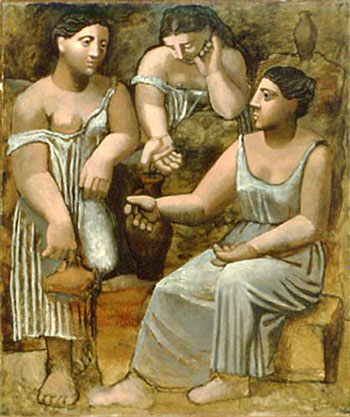 "Várias mulheres (...) / grávidas de luas" (Angélica Torres Lima) - Pablo Picasso - Três Mulheres no Poço (1921)