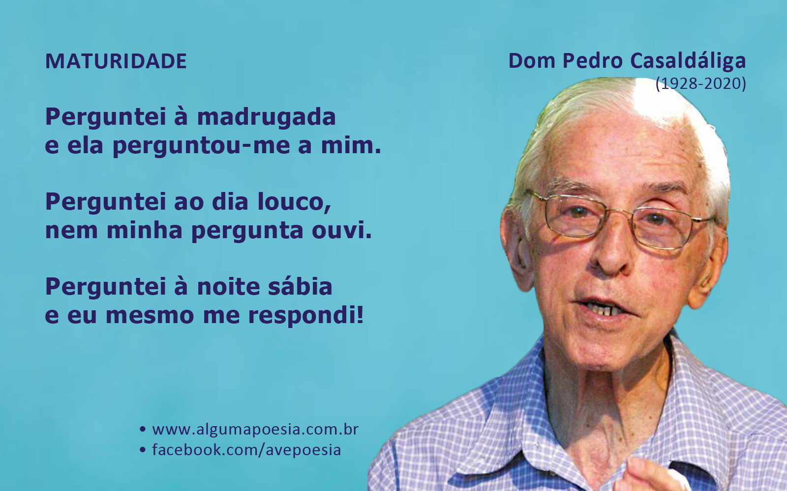 Cartão poético - Dom Pedro Casaldáliga