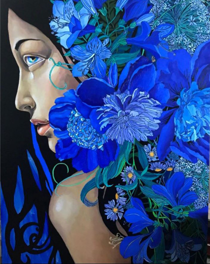 Akzhana Abdaliyeva - Blue flowers