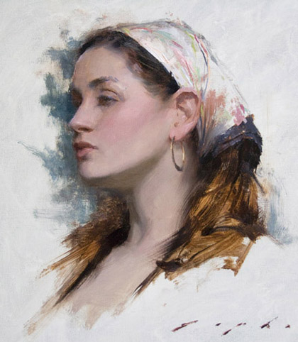 Jeremy Lipking - Danielle - Portrait-sketch-detail
