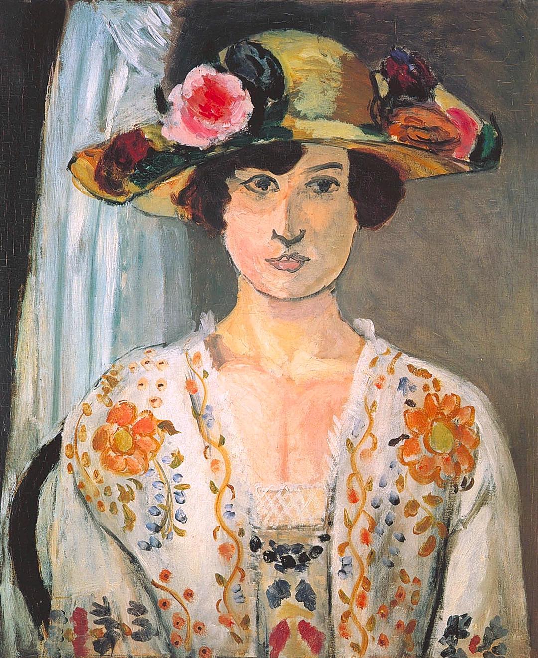 Matisse - Mulher com chapéu florido-1919
